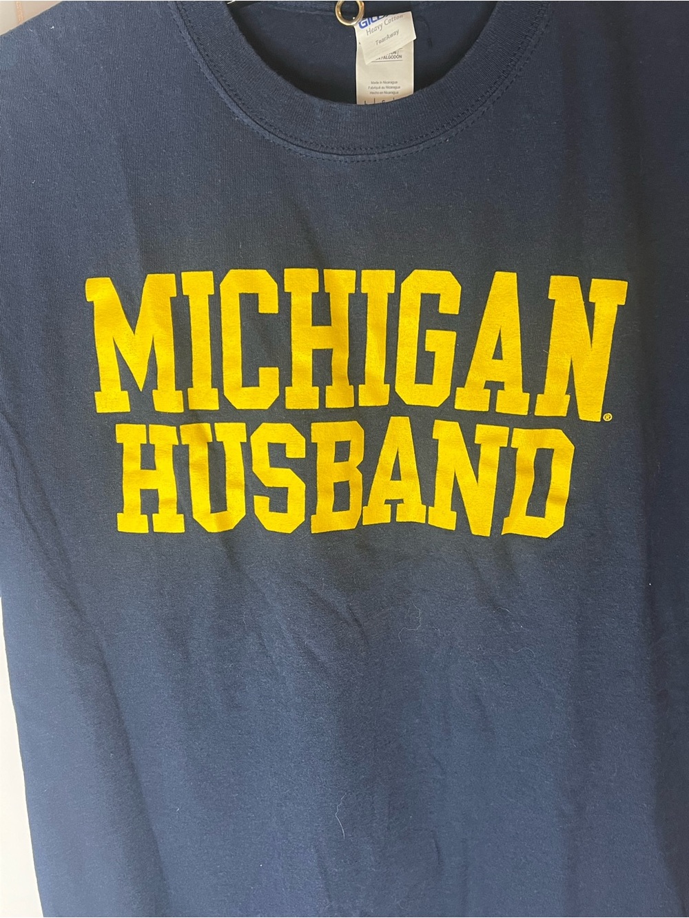 Michigan College Football Michigan Husband T-Shirt Wolverines Fan Tee Shirt Sz L